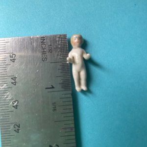 Antique Minature (1 inch) White Bisque "Frozen Charlotte Doll"